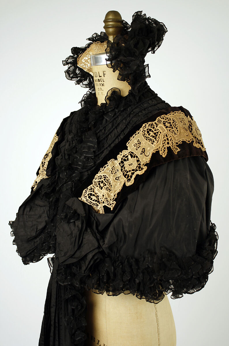 Cape, House of Worth (French, 1858–1956), silk, linen, French