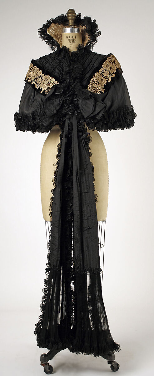 Cape, House of Worth (French, 1858–1956), silk, linen, French 