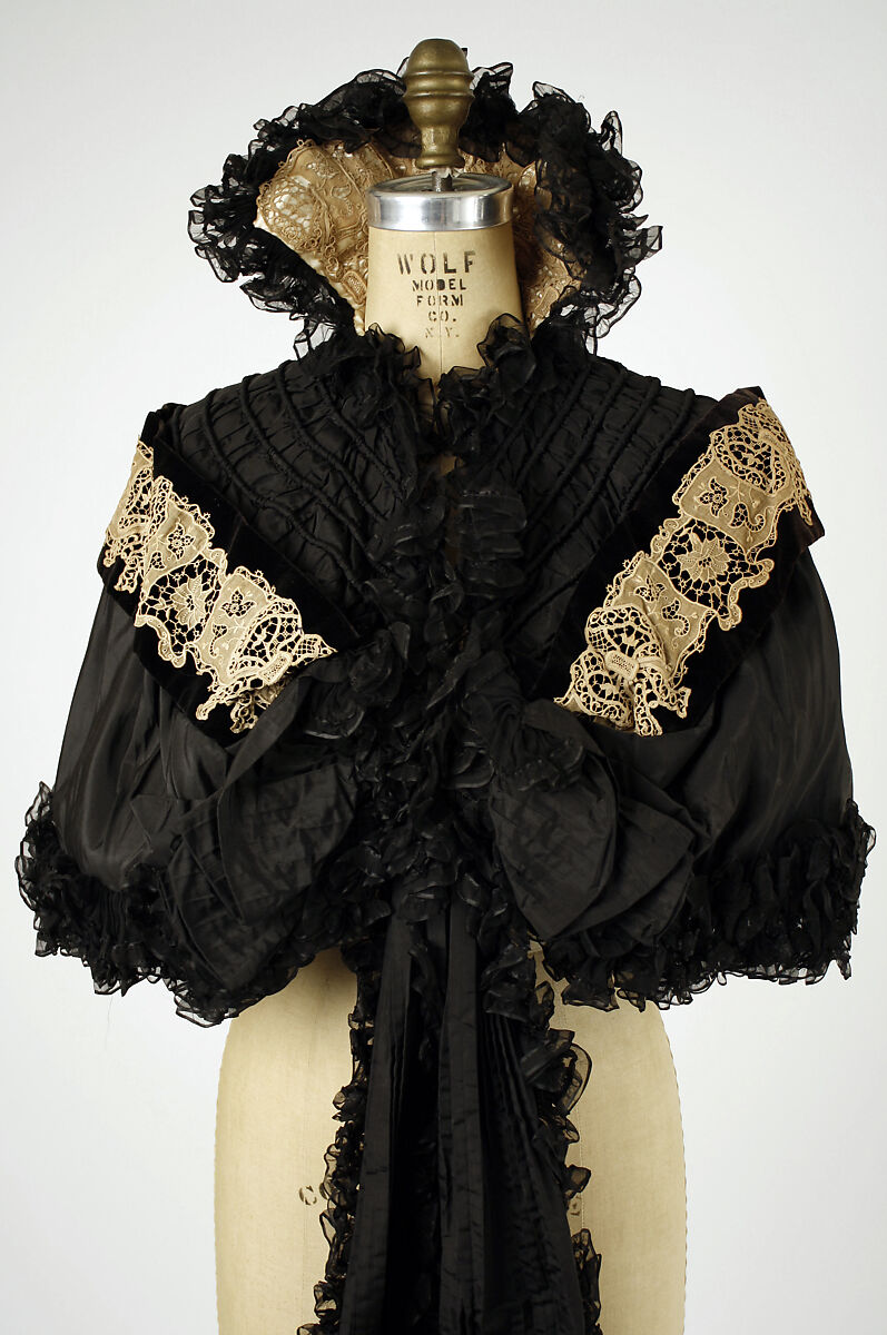 Cape, House of Worth (French, 1858–1956), silk, linen, French