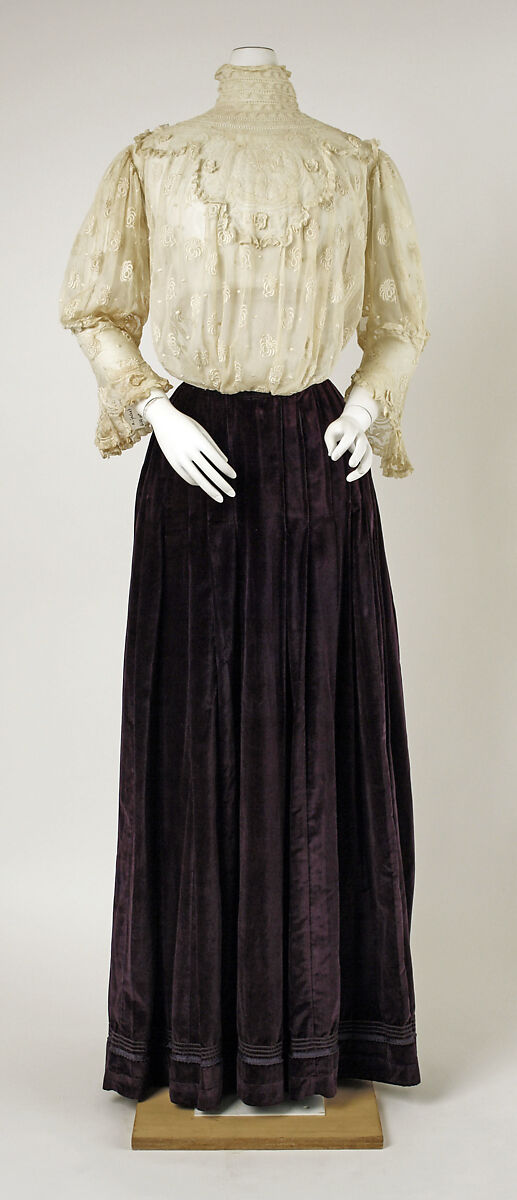 Afternoon suit, House of Worth (French, 1858–1956), silk, cotton, French