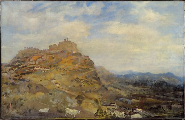 Italian Hill Town, Arthur B. Davies (American, Utica, New York 1862–1928 Florence), Oil on canvas, American 