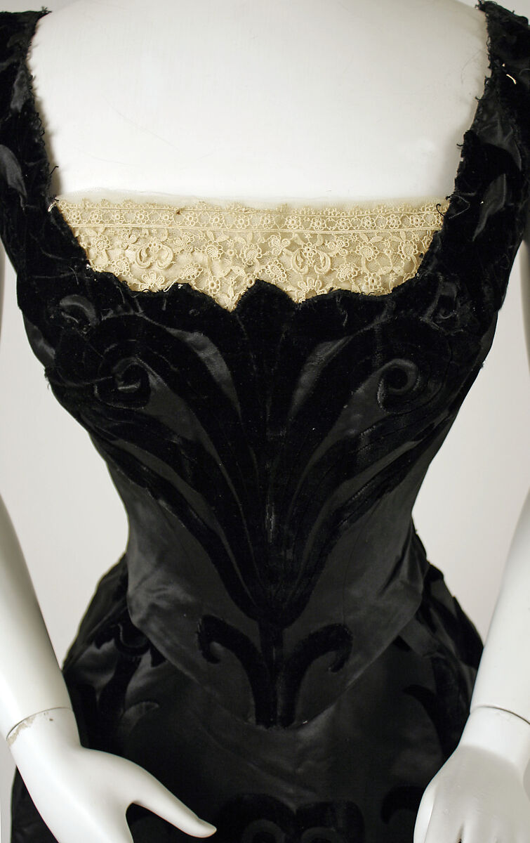 Evening dress, House of Worth (French, 1858–1956), silk, cotton, French