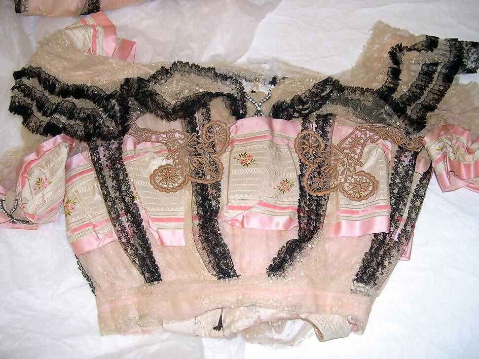 Evening dress, silk, cotton, French