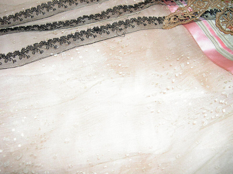 Evening dress, silk, cotton, French