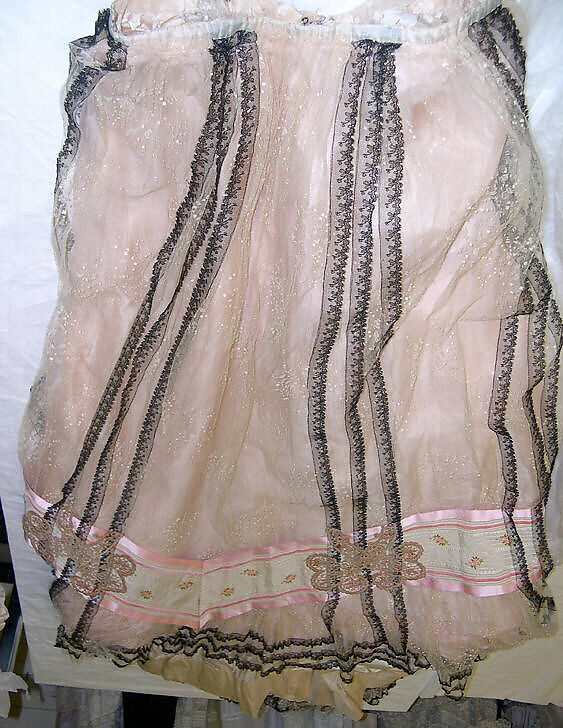 Evening dress, silk, cotton, French