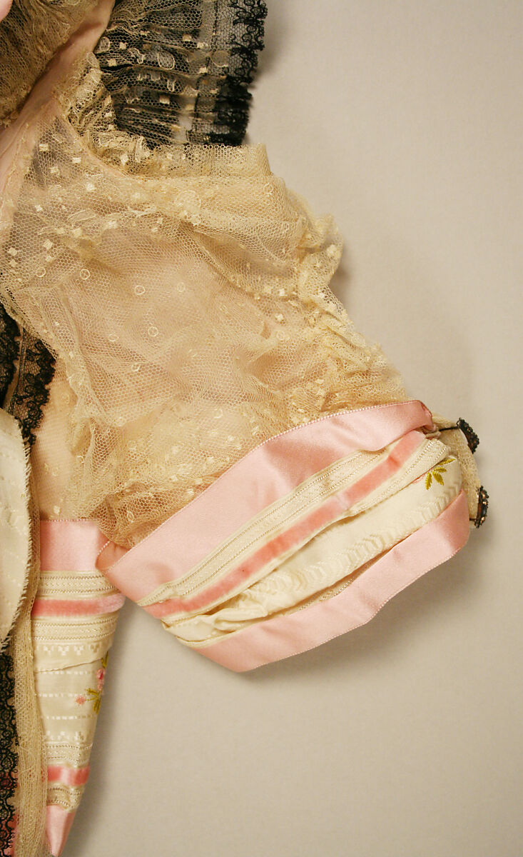 Evening dress, silk, cotton, French