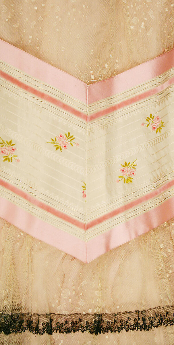 Evening dress, silk, cotton, French