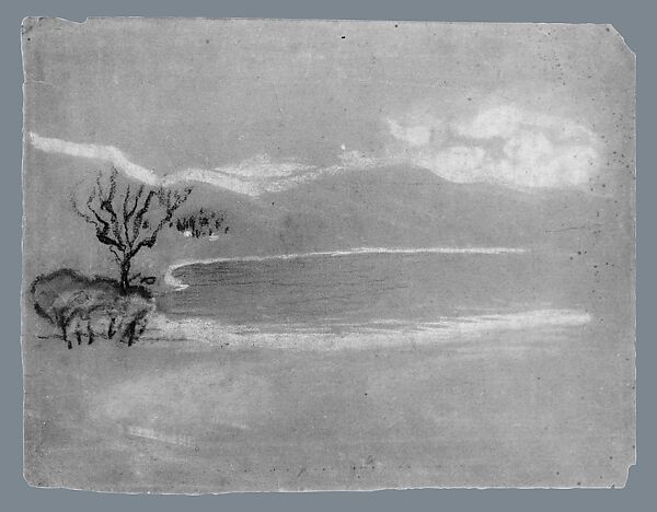 The Lake, Arthur B. Davies (American, Utica, New York 1862–1928 Florence), Pastel on brown wove paper, American