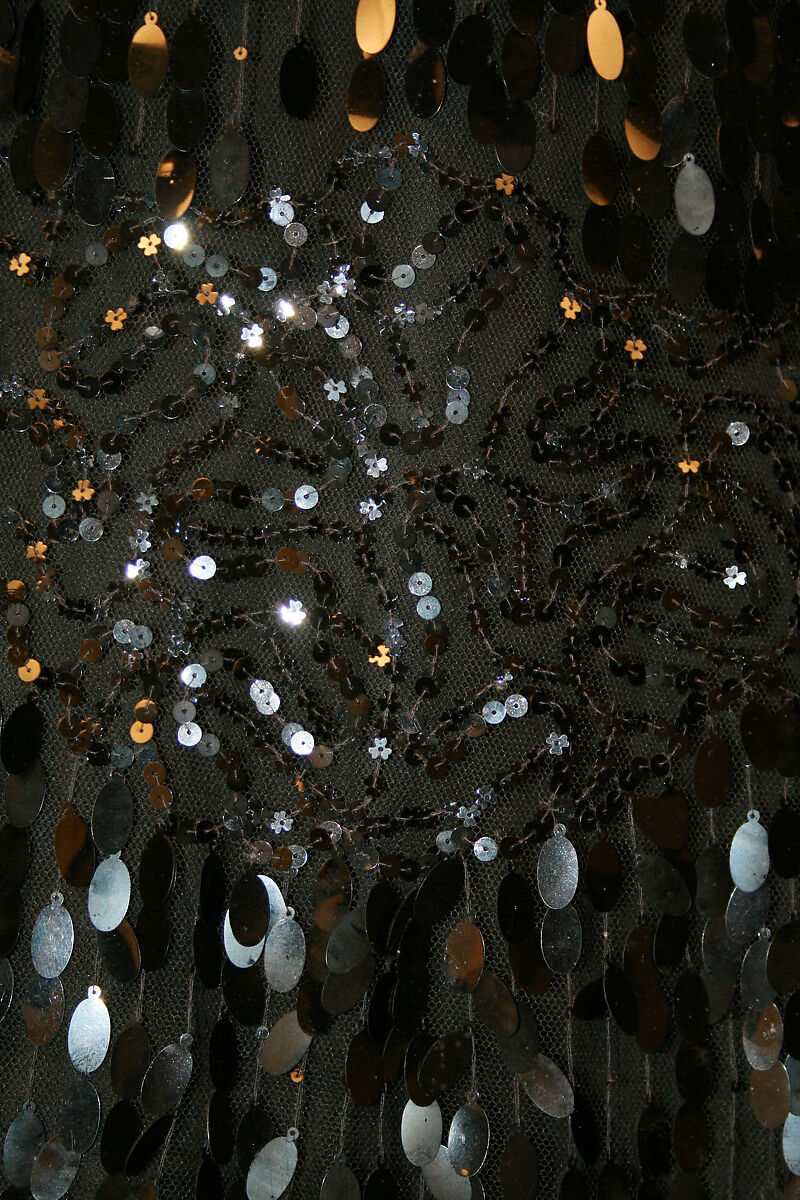 Evening dress, Henriette Favre, silk, cotton, celluloid, French