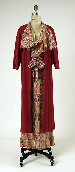 Ensemble, House of Worth (French, 1858–1956), wool, silk, metal, French 