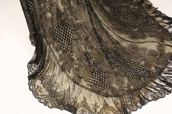 Evening dress, silk, metal, American