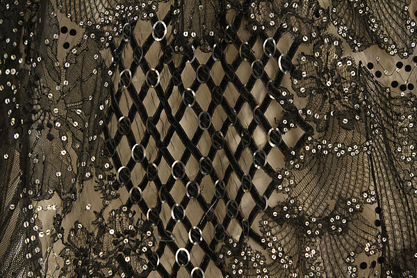 Evening dress, silk, metal, American