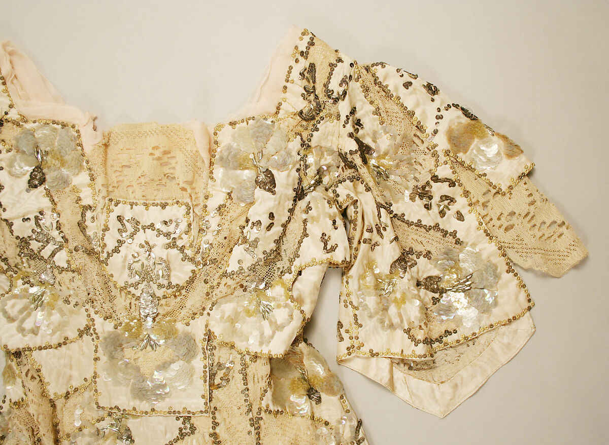 Dinner dress, Jay's Limited (British), silk, cotton, metal, British