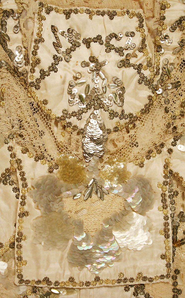 Dinner dress, Jay's Limited (British), silk, cotton, metal, British