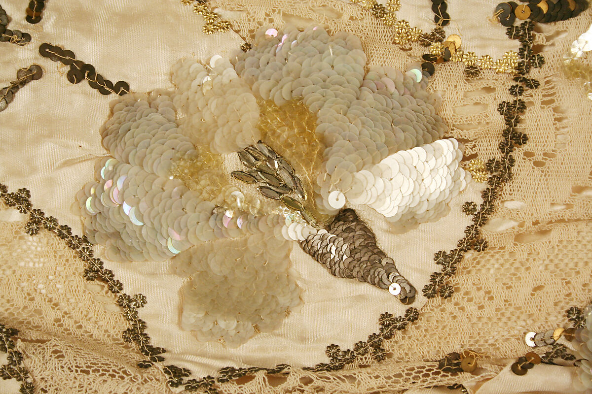 Dinner dress, Jay's Limited (British), silk, cotton, metal, British