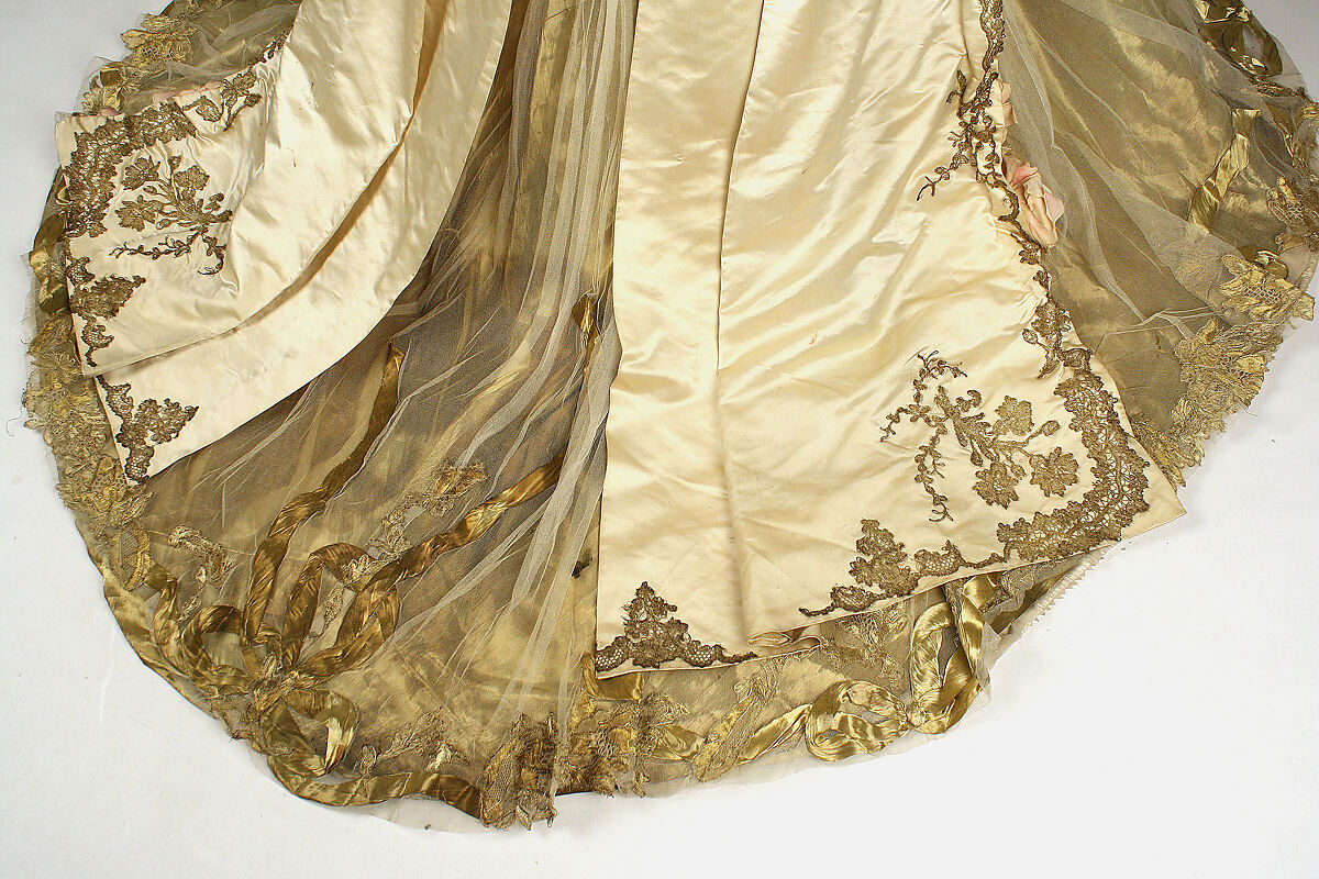 Ball gown, Driscoll (American, founded ca. 1864), silk, metallic thread, glass, American