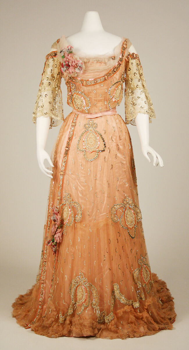 Ball gown, silk, French 