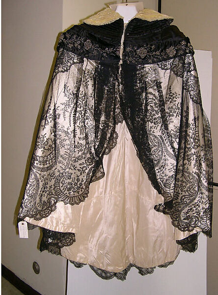 Evening cape, silk, cotton, French