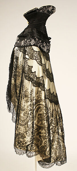 Evening cape, silk, cotton, French