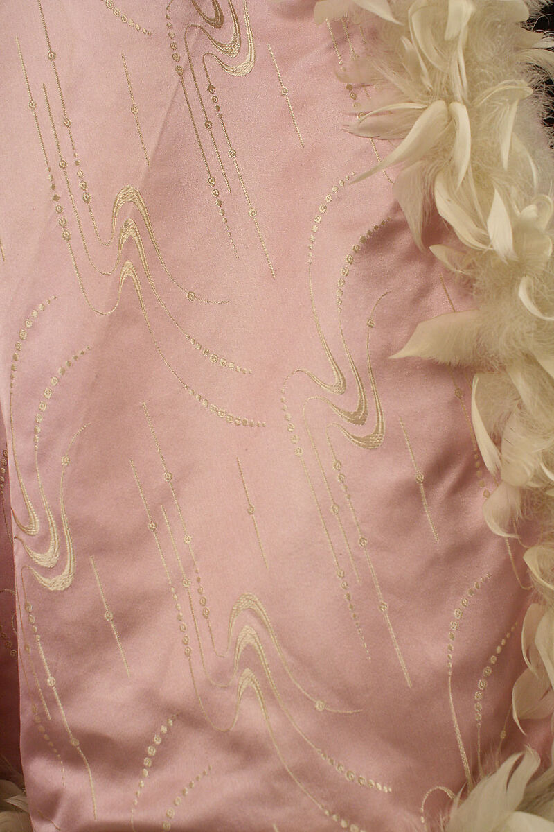 Opera cape, silk, feathers, British