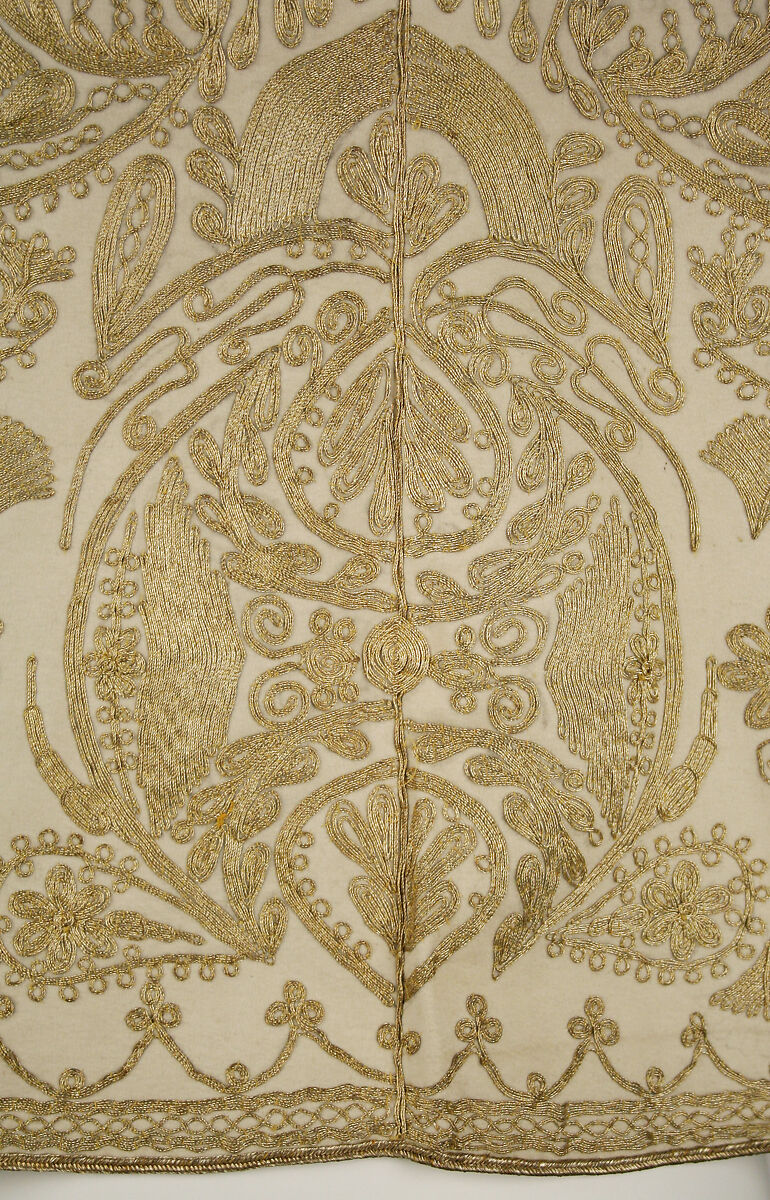 Evening cape, wool, silk, metallic, probably French