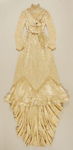 Wedding dress, silk, British 