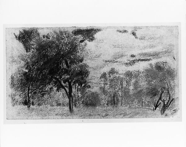 Meadow Edge, Arthur B. Davies (American, Utica, New York 1862–1928 Florence), Pastel on off-white wove paper, American