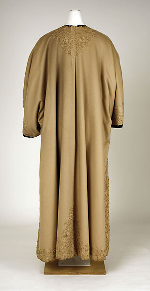 Coat, wool, silk, probably American