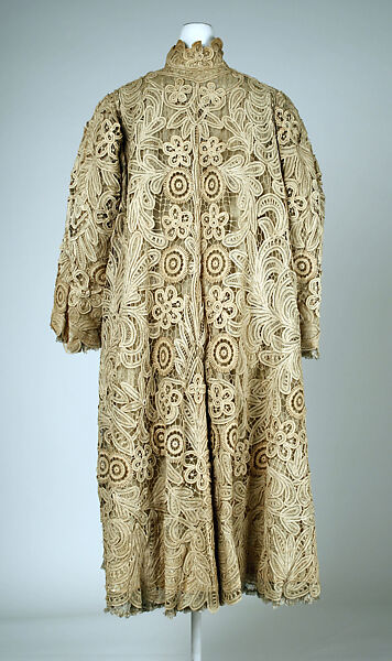 Evening coat, linen, silk, American or European