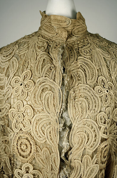 Evening coat, linen, silk, American or European