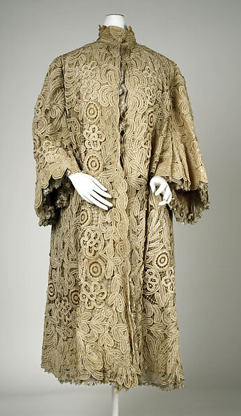 Evening coat, linen, silk, American or European 