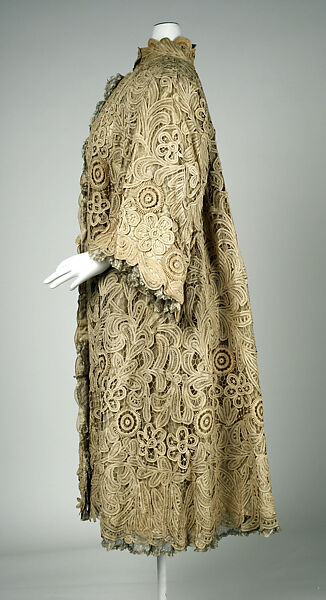Evening coat, linen, silk, American or European