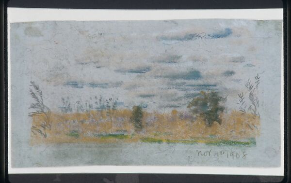 Meadow Weeds, Arthur B. Davies (American, Utica, New York 1862–1928 Florence), Pastel on blue wove paper, American