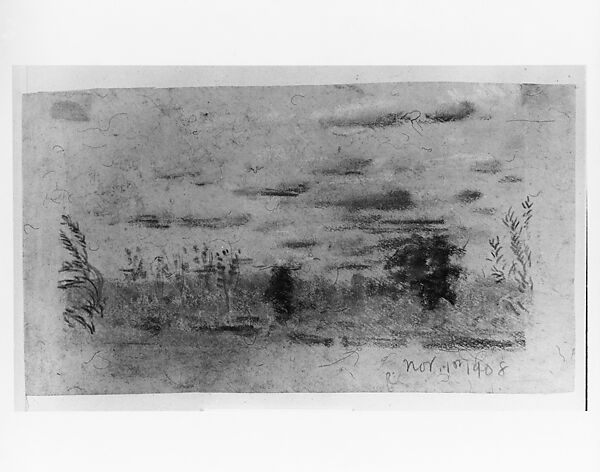 Meadow Weeds, Arthur B. Davies (American, Utica, New York 1862–1928 Florence), Pastel on blue wove paper, American