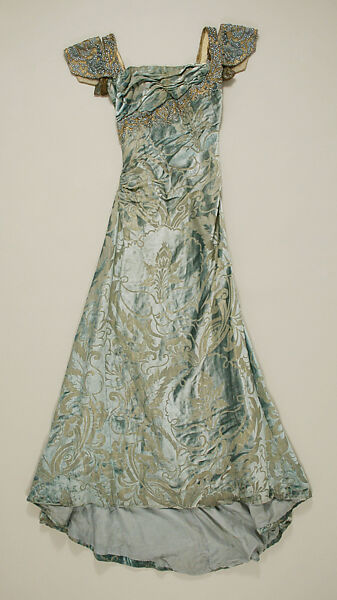 Evening dress, Jeanne Hallée (French, 1870–1924), silk, metal, paste, French 