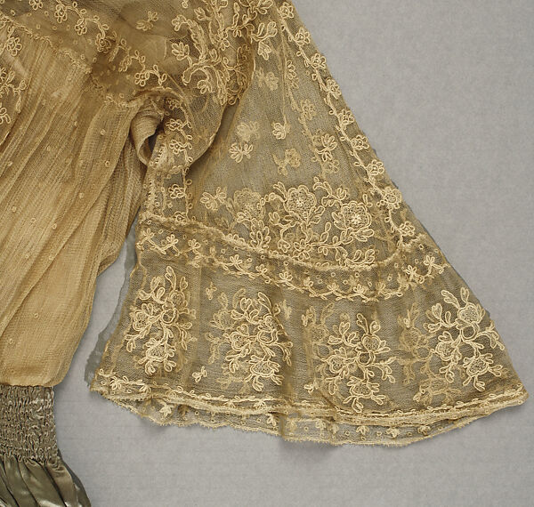 Evening dress, cotton, silk, French