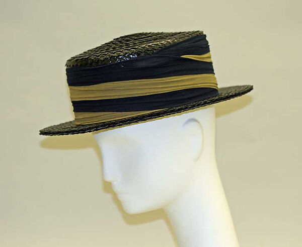 Ensemble, Nardi, Inc., (a, b) wool, silk, metal
(c) straw, silk, American