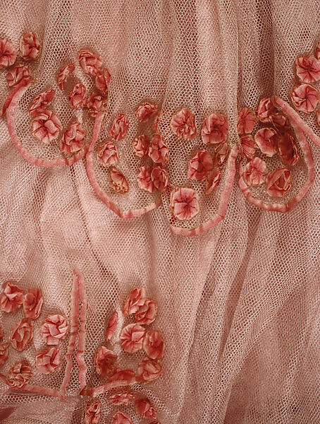 Evening dress, cotton, silk, American