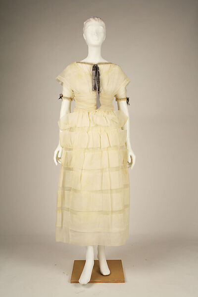 Afternoon dress, Attributed to House of Lanvin (French, founded 1889), cotton, silk, French 