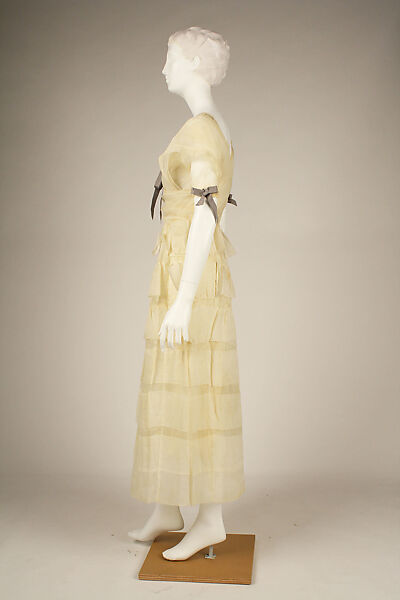 Afternoon dress, Attributed to House of Lanvin (French, founded 1889), cotton, silk, French