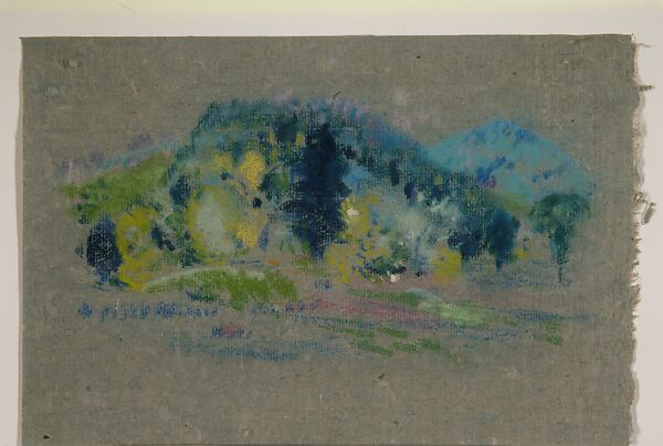 Spring Landscape, Arthur B. Davies (American, Utica, New York 1862–1928 Florence), Pastel on gray paper, American