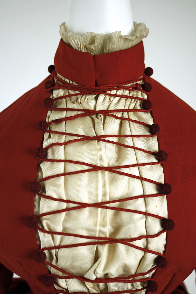 Dress, wool, silk, American