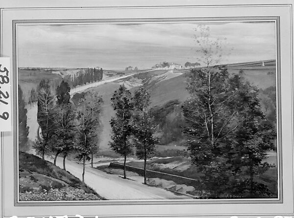 A Road in France, Arthur B. Davies (American, Utica, New York 1862–1928 Florence), Watercolor and gouache on off-white wove paper, American