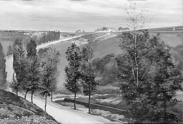 A Road in France, Arthur B. Davies (American, Utica, New York 1862–1928 Florence), Watercolor and gouache on off-white wove paper, American