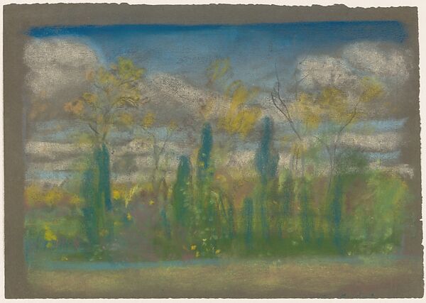 Spring, Arthur B. Davies (American, Utica, New York 1862–1928 Florence), Pastel and black chalk on dark gray-green wove paper, American 