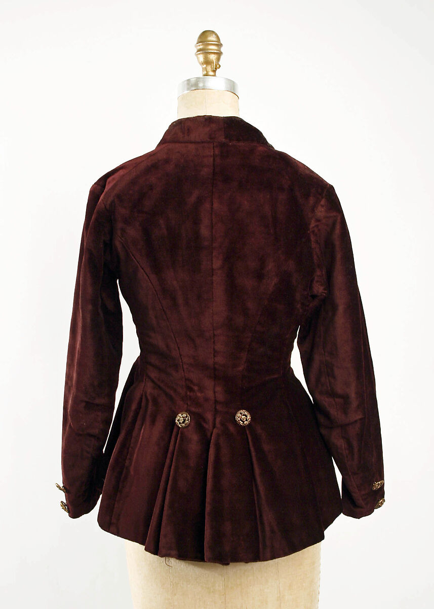 Jacket, silk, cotton, brass, American