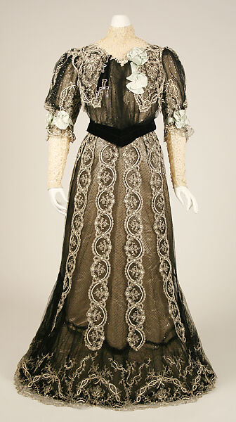 Dress, House of Worth (French, 1858–1956), silk, cotton, French 