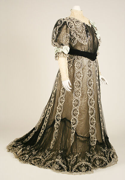 Dress, House of Worth (French, 1858–1956), silk, cotton, French