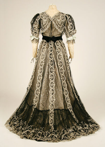 Dress, House of Worth (French, 1858–1956), silk, cotton, French