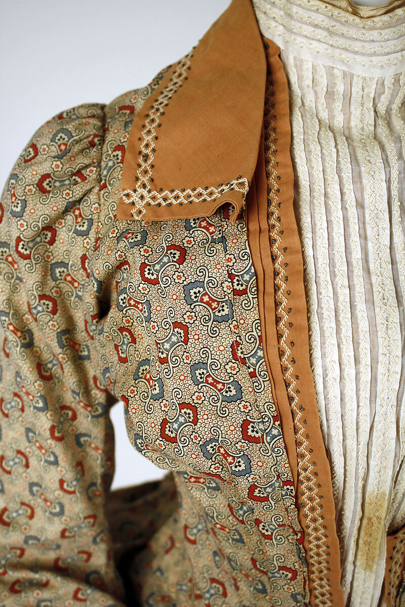 Walking dress, cotton, copper, French